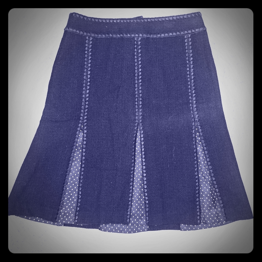 Ann Taylor size 4 black and polka dot lined skirt